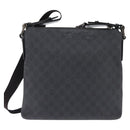 GUCCI GG Supreme Shoulder Bag PVC Leather Black Silver 322279 Auth 143336-3