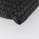 BOTTEGA VENETA INTRECCIATO Shoulder Bag Leather Black Auth 143339-11