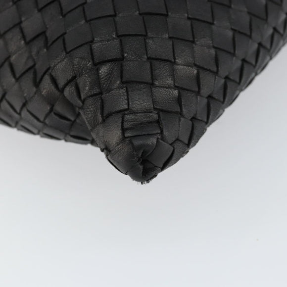 BOTTEGA VENETA INTRECCIATO Shoulder Bag Leather Black Auth 143339
