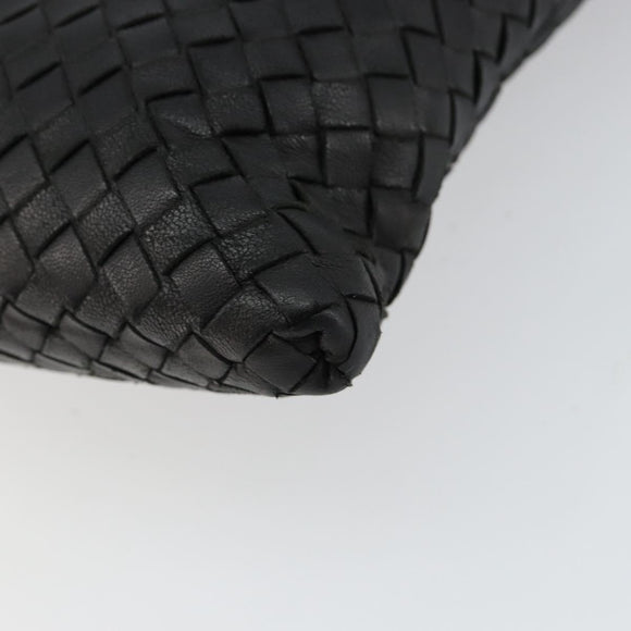 BOTTEGA VENETA INTRECCIATO Shoulder Bag Leather Black Auth 143339