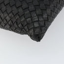 BOTTEGA VENETA INTRECCIATO Shoulder Bag Leather Black Auth 143339-13