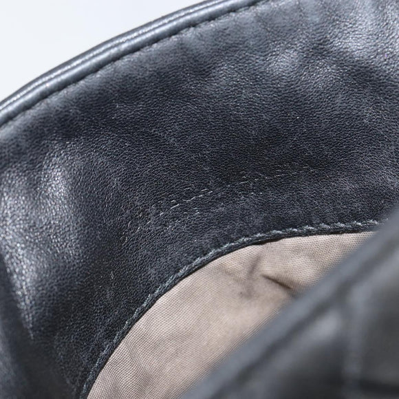 BOTTEGA VENETA INTRECCIATO Shoulder Bag Leather Black Auth 143339