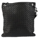 BOTTEGA VENETA INTRECCIATO Shoulder Bag Leather Black Auth 143339-2