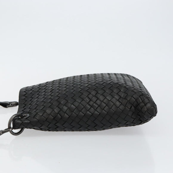 BOTTEGA VENETA INTRECCIATO Shoulder Bag Leather Black Auth 143339