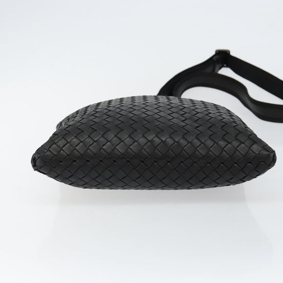 BOTTEGA VENETA INTRECCIATO Shoulder Bag Leather Black Auth 143339