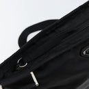 PRADA Shoulder Bag Nylon Black Silver Auth 143341-10