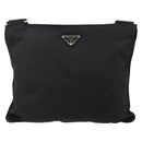 PRADA Shoulder Bag Nylon Black Silver Auth 143341-13