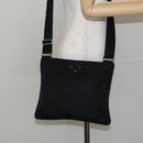 PRADA Shoulder Bag Nylon Black Silver Auth 143341-21