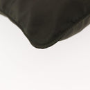 PRADA Shoulder Bag Nylon Khaki Silver Auth 143342-8