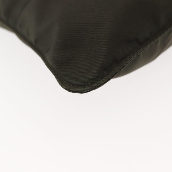 PRADA Shoulder Bag Nylon Khaki Silver Auth 143342