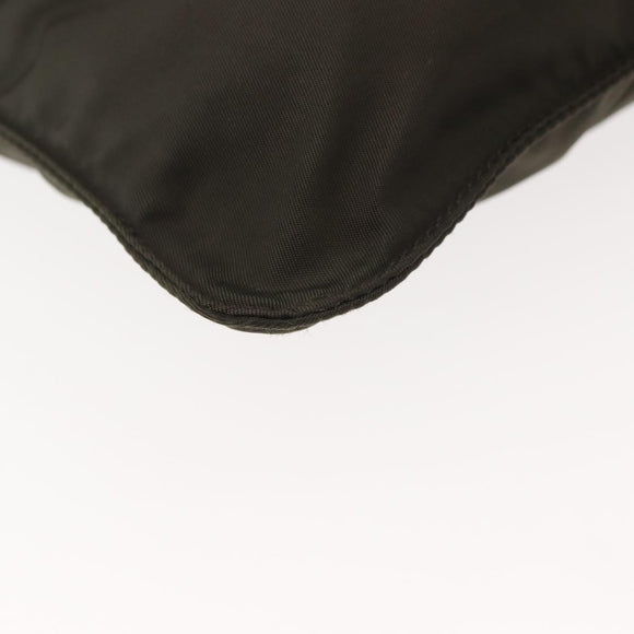 PRADA Shoulder Bag Nylon Khaki Silver Auth 143342