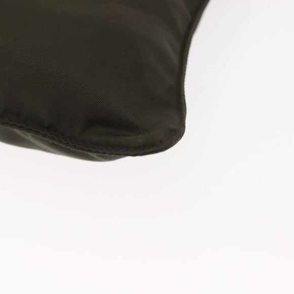 PRADA Shoulder Bag Nylon Khaki Silver Auth 143342