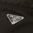 PRADA Shoulder Bag Nylon Khaki Silver Auth 143342-18