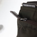 PRADA Shoulder Bag Nylon Khaki Silver Auth 143342-9