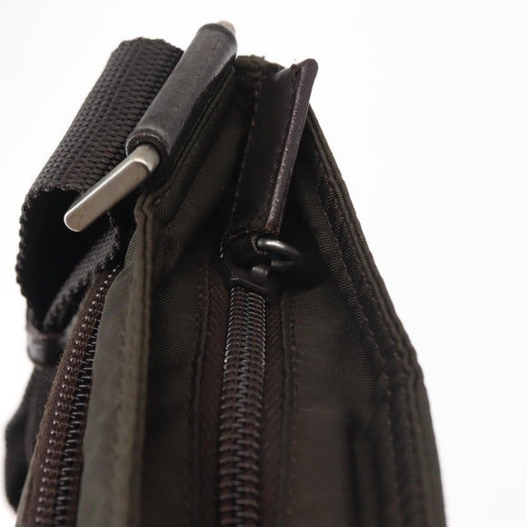 PRADA Shoulder Bag Nylon Khaki Silver Auth 143342