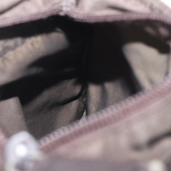 PRADA Shoulder Bag Nylon Khaki Silver Auth 143342