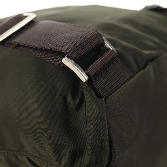 PRADA Backpack Nylon Khaki Silver Auth 143343