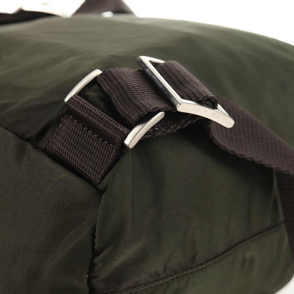 PRADA Backpack Nylon Khaki Silver Auth 143343