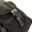 PRADA Backpack Nylon Khaki Silver Auth 143343-22