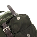 PRADA Backpack Nylon Khaki Silver Auth 143343-23