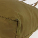 PRADA Tote Bag Nylon Khaki Gold Auth 143347-15