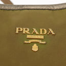PRADA Tote Bag Nylon Khaki Gold Auth 143347-18
