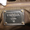PRADA Tote Bag Nylon Khaki Gold Auth 143347-19
