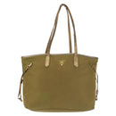 PRADA Tote Bag Nylon Khaki Gold Auth 143347-13