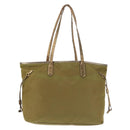PRADA Tote Bag Nylon Khaki Gold Auth 143347-2