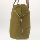 PRADA Tote Bag Nylon Khaki Gold Auth 143347-4