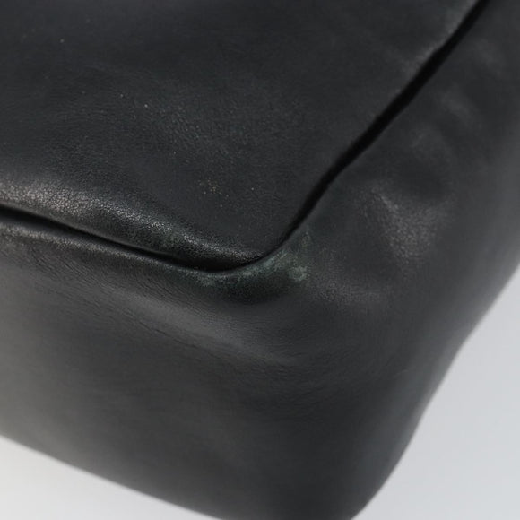 GUCCI Bamboo Hand Bag Leather Black Gold 000 2865 0575 Auth 143348