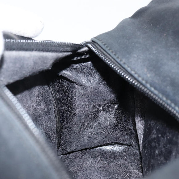 GUCCI Bamboo Hand Bag Leather Black Gold 000 2865 0575 Auth 143348