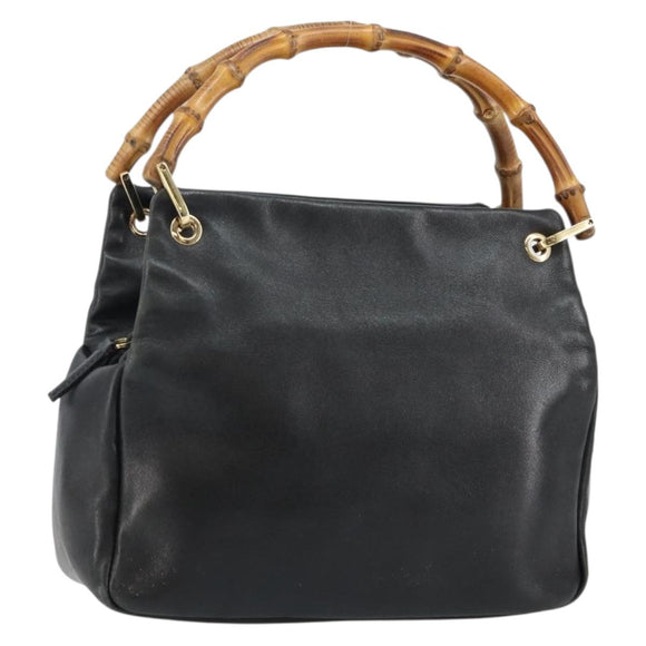 GUCCI Bambus Handtasche Leder Schwarz Gold 000 2865 0575 Original 143348