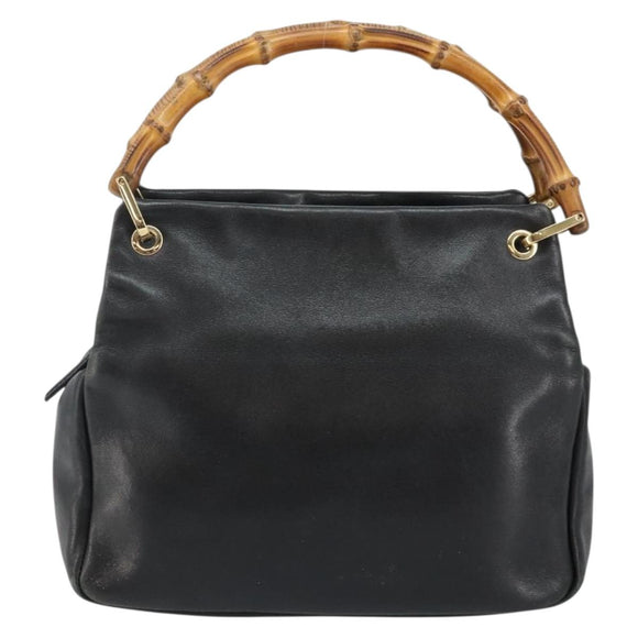 GUCCI Bambus Handtasche Leder Schwarz Gold 000 2865 0575 Original 143348
