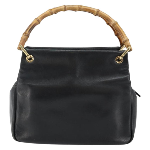GUCCI Bambus Handtasche Leder Schwarz Gold 000 2865 0575 Original 143348