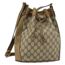 GUCCI GG Supreme Web Sherry Line Shoulder Bag PVC Beige 14 02 034 Auth 143349-1