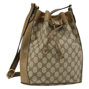 GUCCI GG Supreme Web Sherry Line Shoulder Bag PVC Beige 14 02 034 Auth 143349