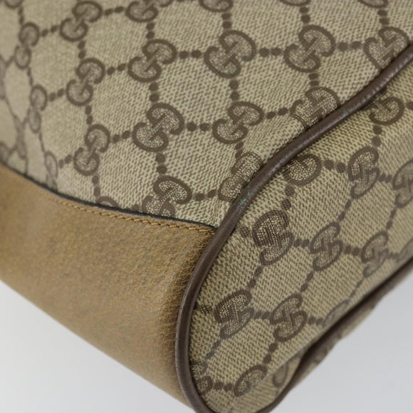 GUCCI GG Supreme Web Sherry Line Shoulder Bag PVC Beige 14 02 034 Auth 143349