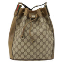 GUCCI GG Supreme Web Sherry Line Shoulder Bag PVC Beige 14 02 034 Auth 143349-13
