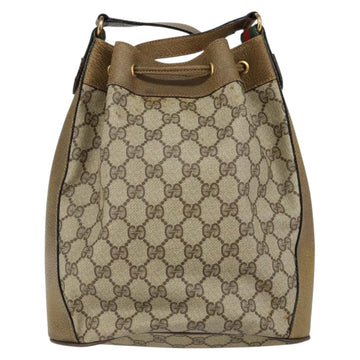 GUCCI GG Supreme Web Sherry Line Shoulder Bag PVC Beige 14 02 034 Auth 143349 - 0
