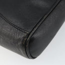 GUCCI Clutch Bag Leather Black Gold Auth 143350-10