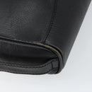 GUCCI Clutch Bag Leather Black Gold Auth 143350-11