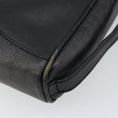 GUCCI Clutch Bag Leather Black Gold Auth 143350-12