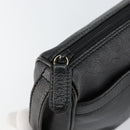 GUCCI Clutch Bag Leather Black Gold Auth 143350-14