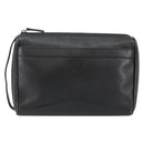GUCCI Clutch Bag Leather Black Gold Auth 143350-2