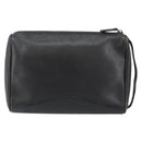 GUCCI Clutch Bag Leather Black Gold Auth 143350-3