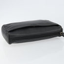 GUCCI Clutch Bag Leather Black Gold Auth 143350-6