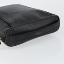 GUCCI Clutch Bag Leather Black Gold Auth 143350-7