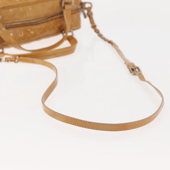 Salvatore Ferragamo Vala Tote Bag Enamel 2way Orange Silver Auth 143352