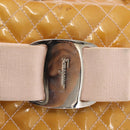 Salvatore Ferragamo Vala Tote Bag Enamel 2way Orange Silver Auth 143352-18